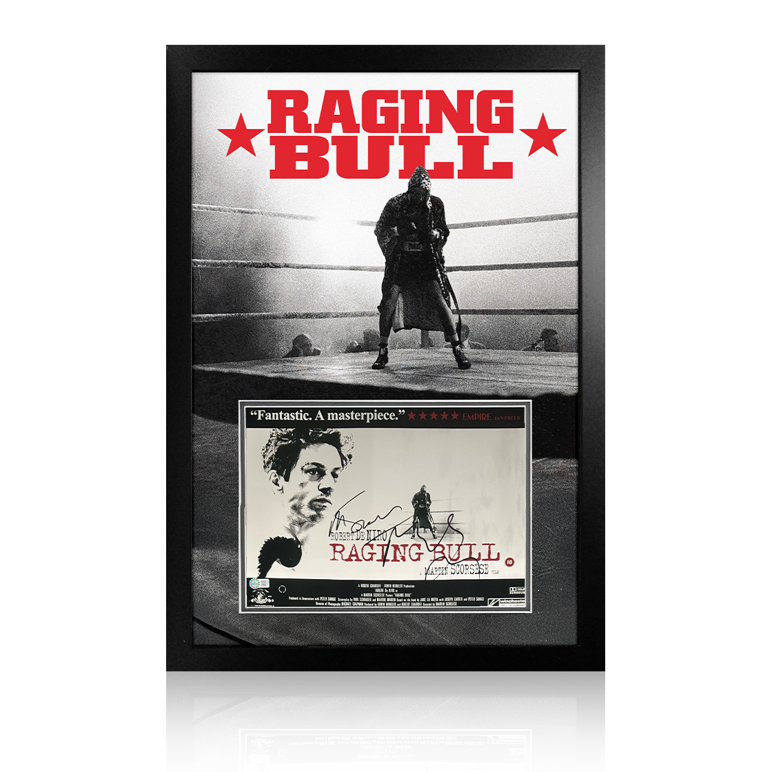 Martin Scorsese & Robert De Niro Signed Raging Bull Image Premium Frame #1 (AFTAL Authentication)