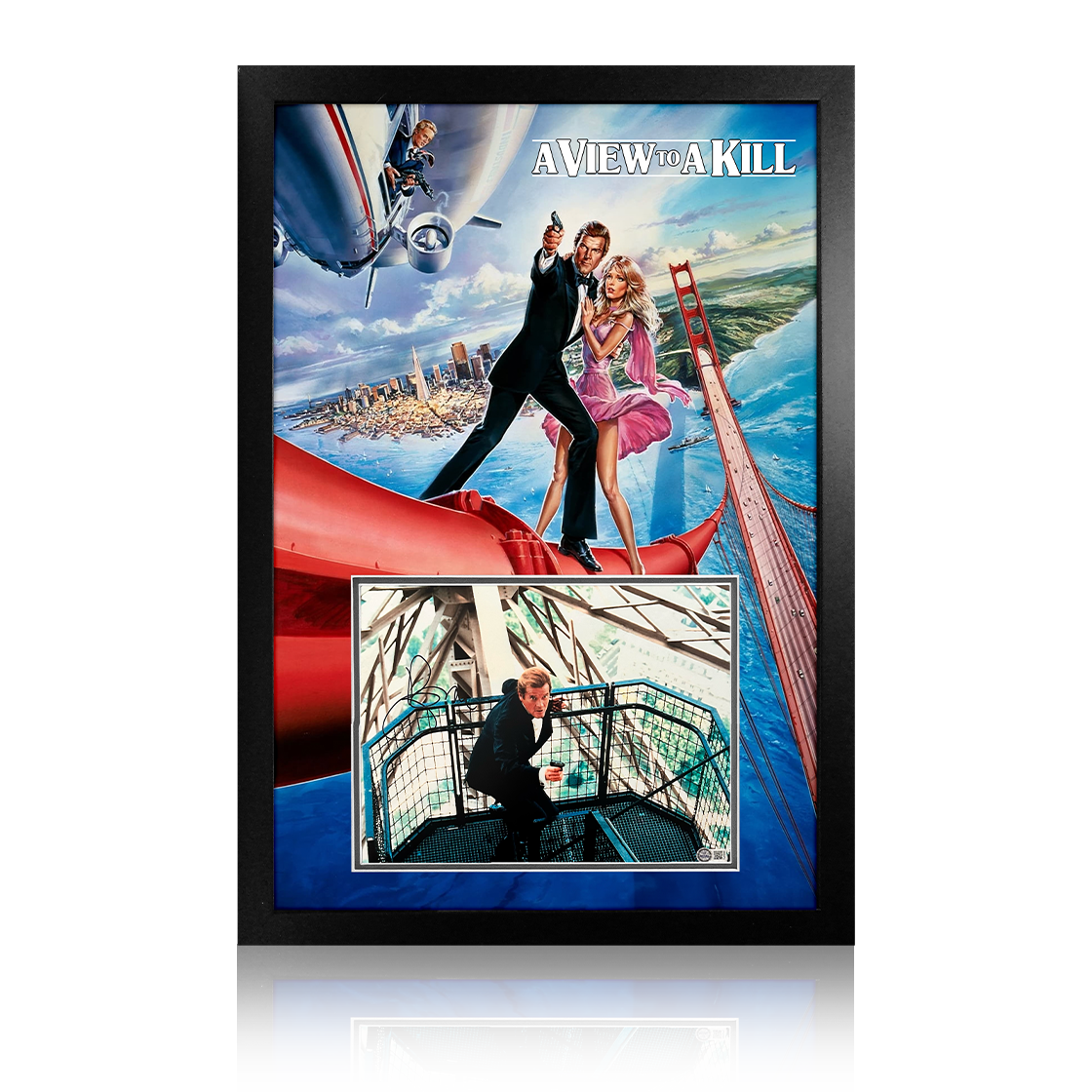 Roger Moore Signed James Bond 007 A View To Kill Image Premium Frame (AFTAL Authentication)