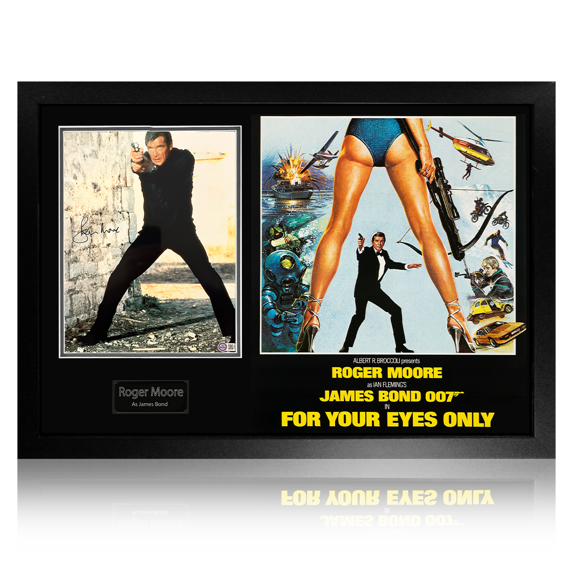 Roger Moore Signed James Bond 007 For Your Eyes Only Image Premium Frame (AFTAL Authentication)