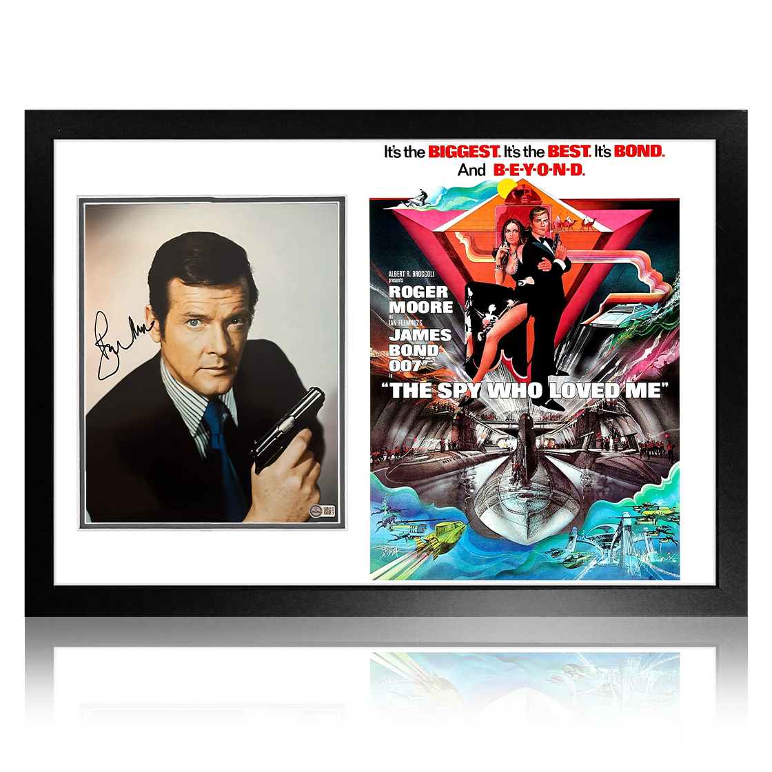 Roger Moore Signed James Bond 007 The Spy Who Loved Me Image Premium Frame (AFTAL Authentication)