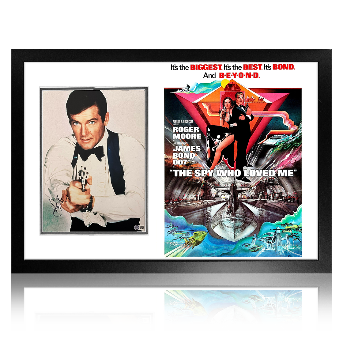 Roger Moore Signed James Bond 007 The Spy Who Loved Me Image Premium Frame (AFTAL Authentication)