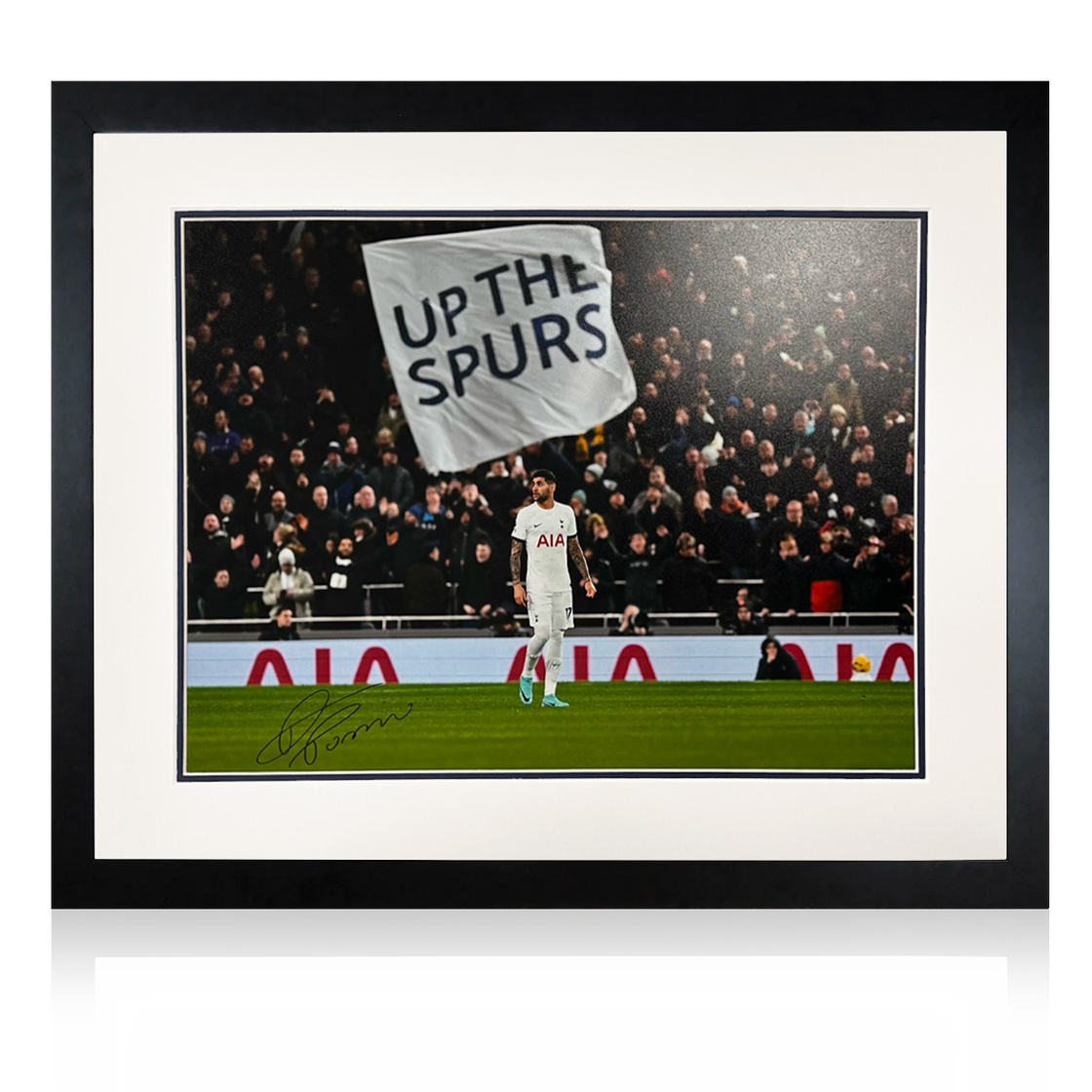 Cristian Romero Signed Tottenham Hotspur Deluxe Mount Display