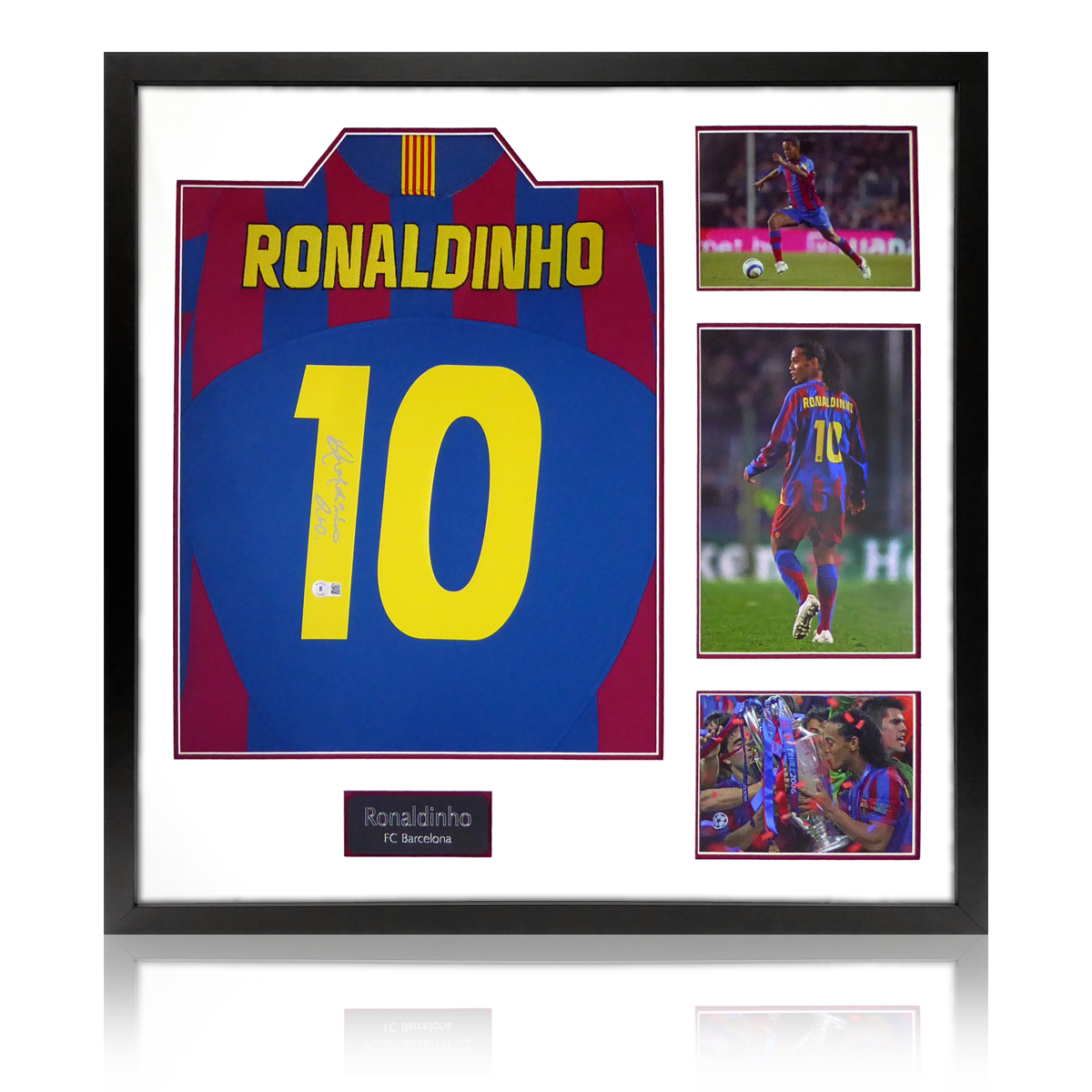 RONALDINHO SIGNED FC BARCELONA SHIRT (BECKETT)