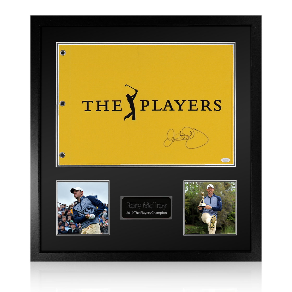 Rory McIlroy Signed The Players Tournament Pin Flag Display (JSA)