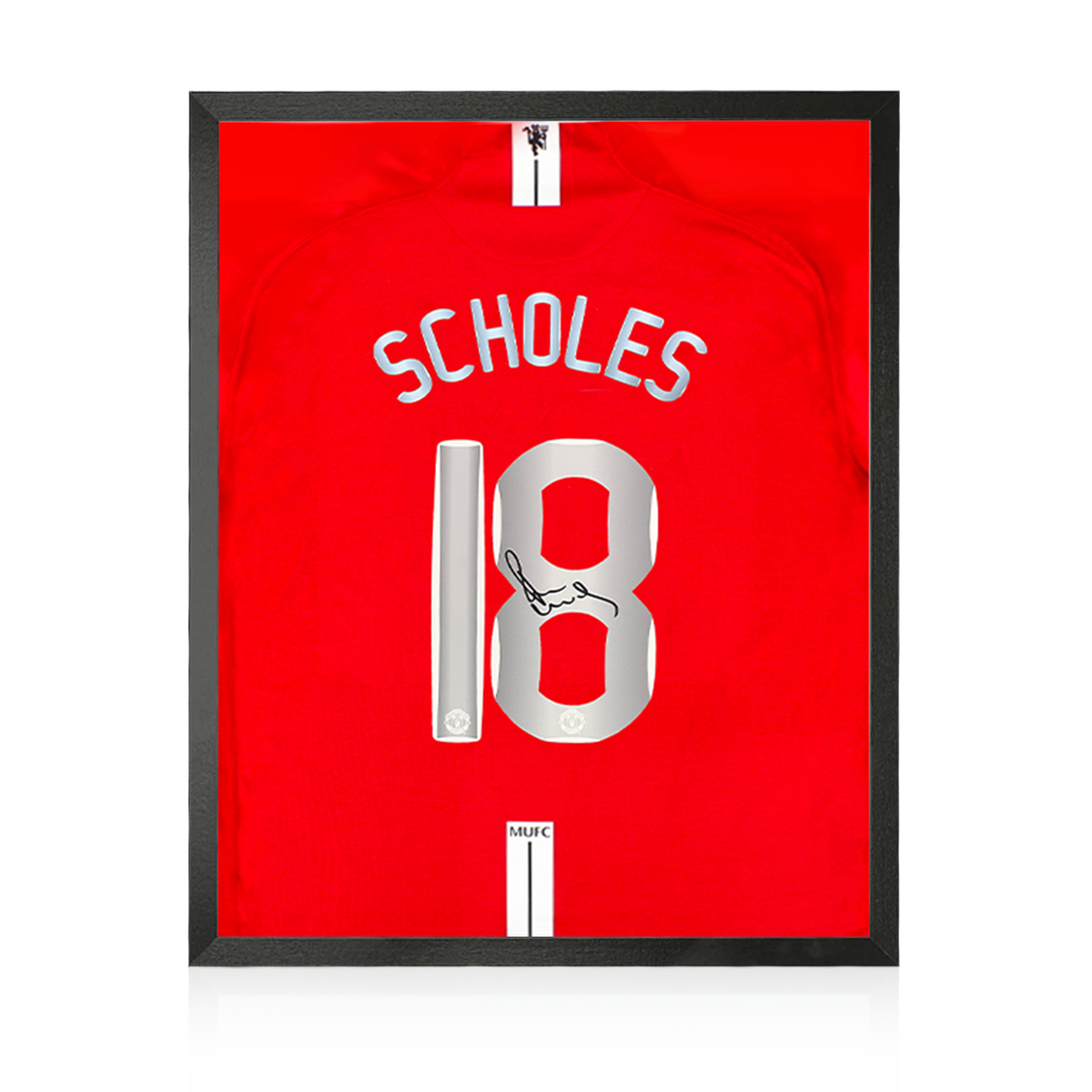 Paul Scholes Signed Manchester United Shirt Compact Display