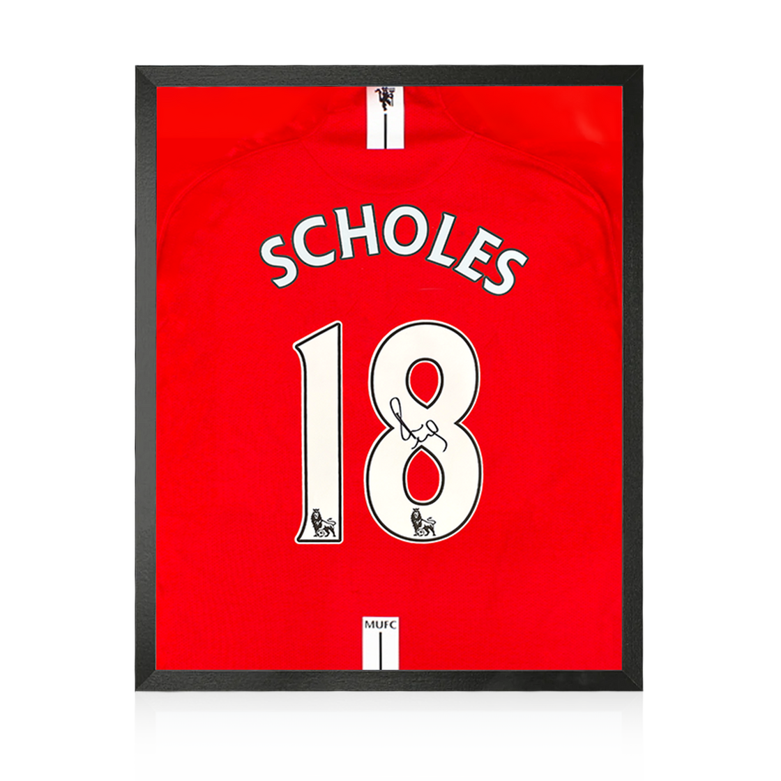 Paul Scholes Signed Manchester United 07/08 Premier League Shirt Compact Display