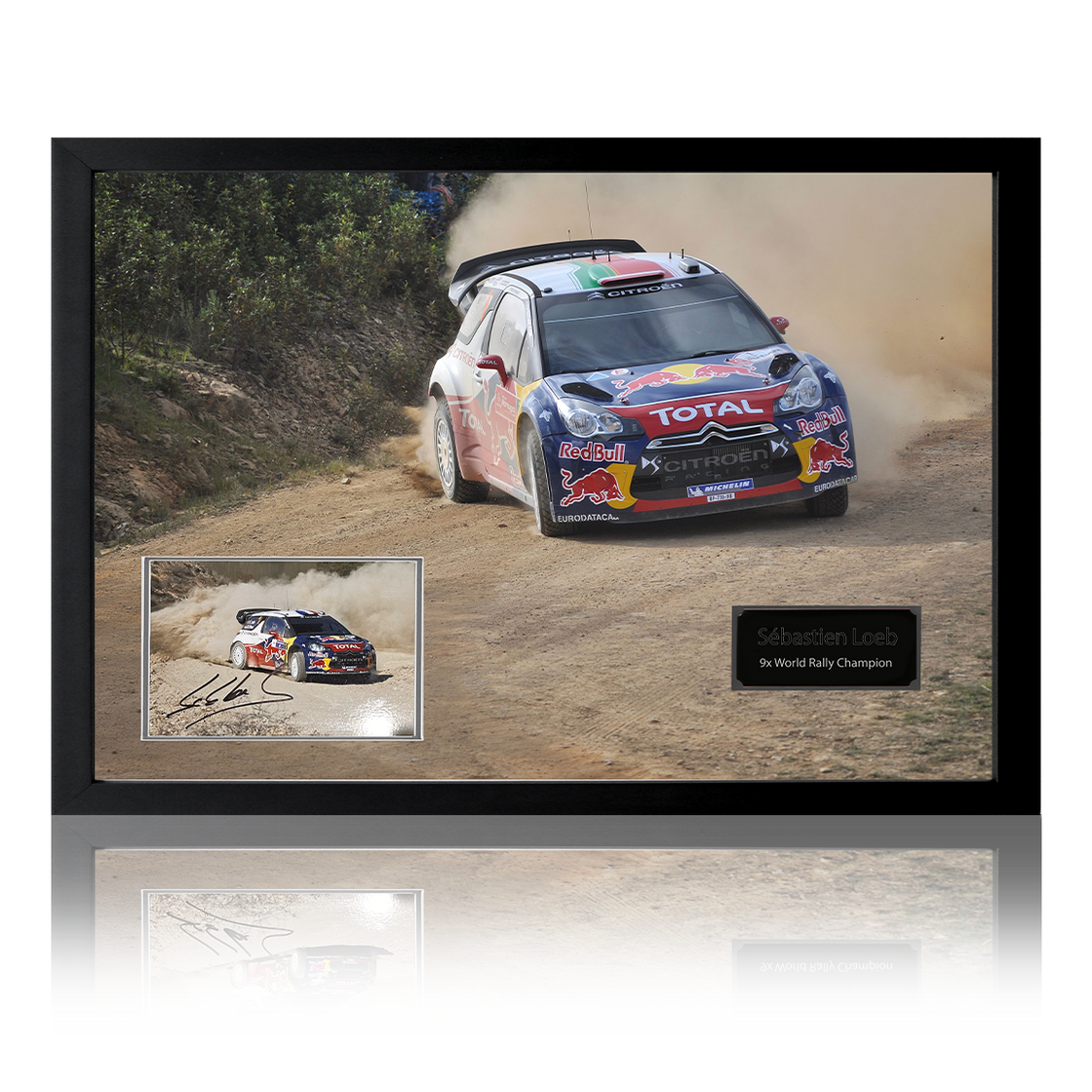 Sebastien Loeb Signed World Rally Champion Citroen DS3 WRC Poster Iconic Frame