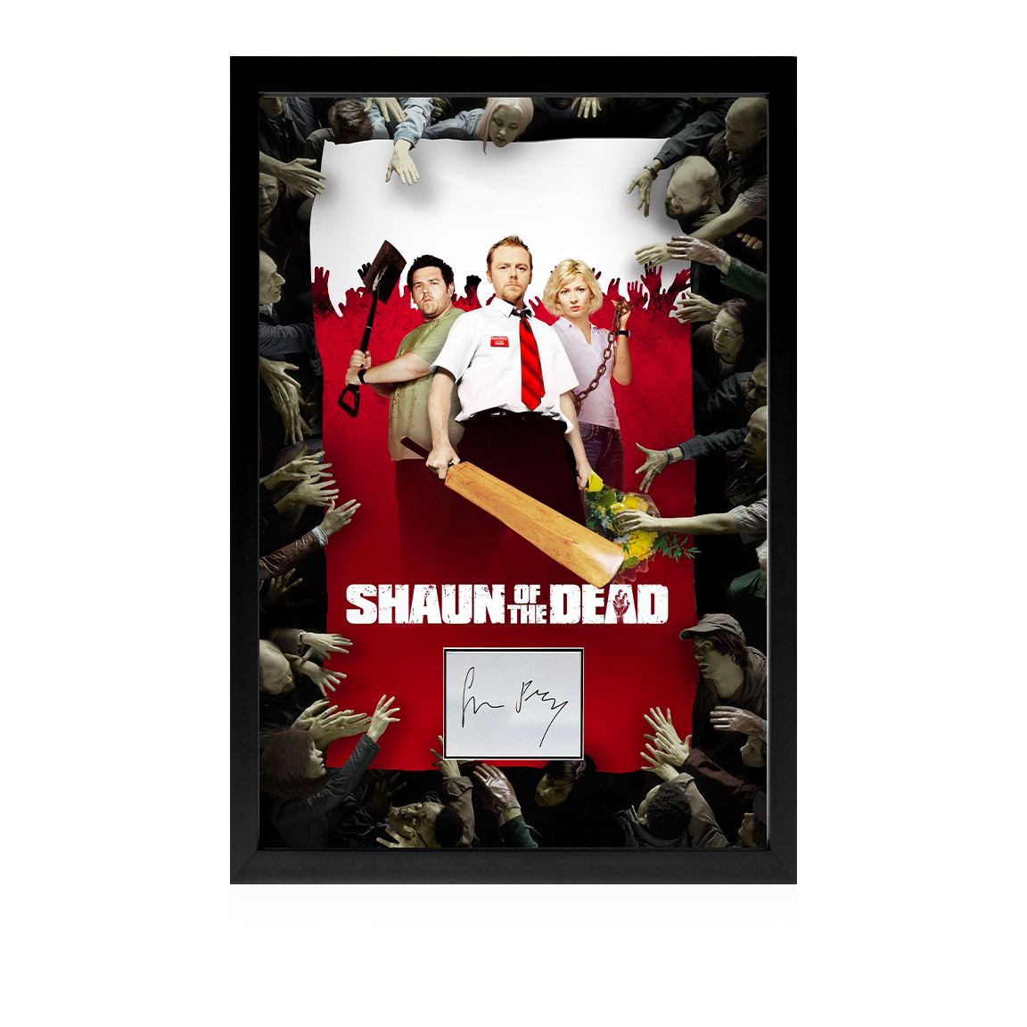 Simon Pegg Signed Shaun Of The Dead Display (ACOA) The Fan Cave