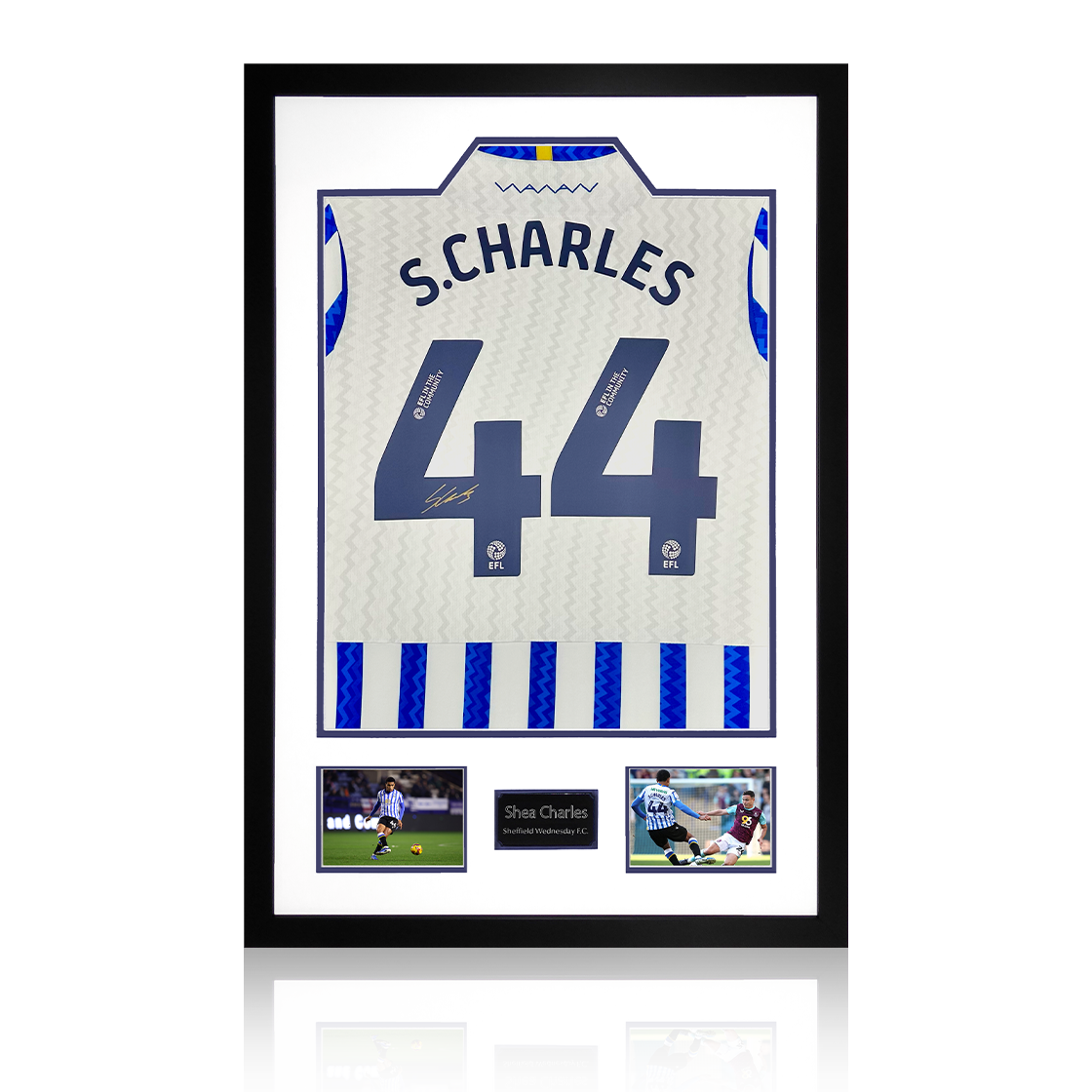 Shea Charles Signed Sheffield Wednesday 24/25 Shirt Premium Frame