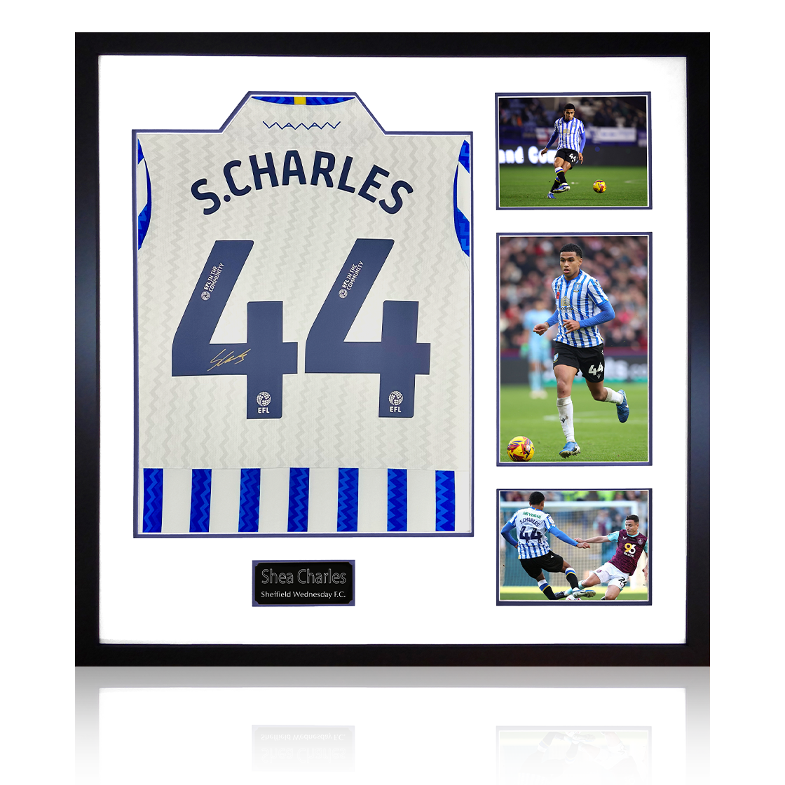 Shea Charles Signed Sheffield Wednesday 24/25 Shirt Elite Frame