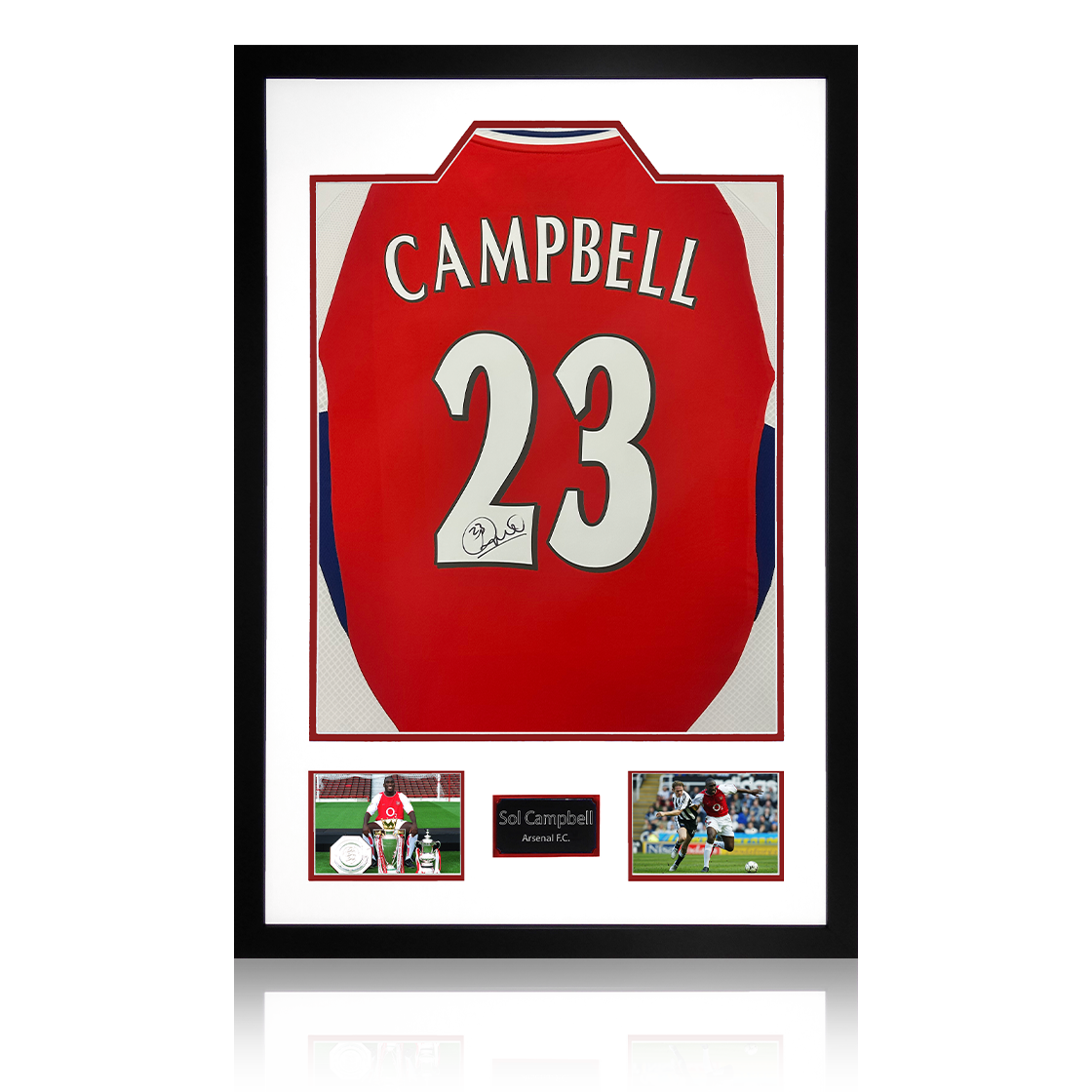 Sol Campbell Signed Arsenal Shirt Premium Frame