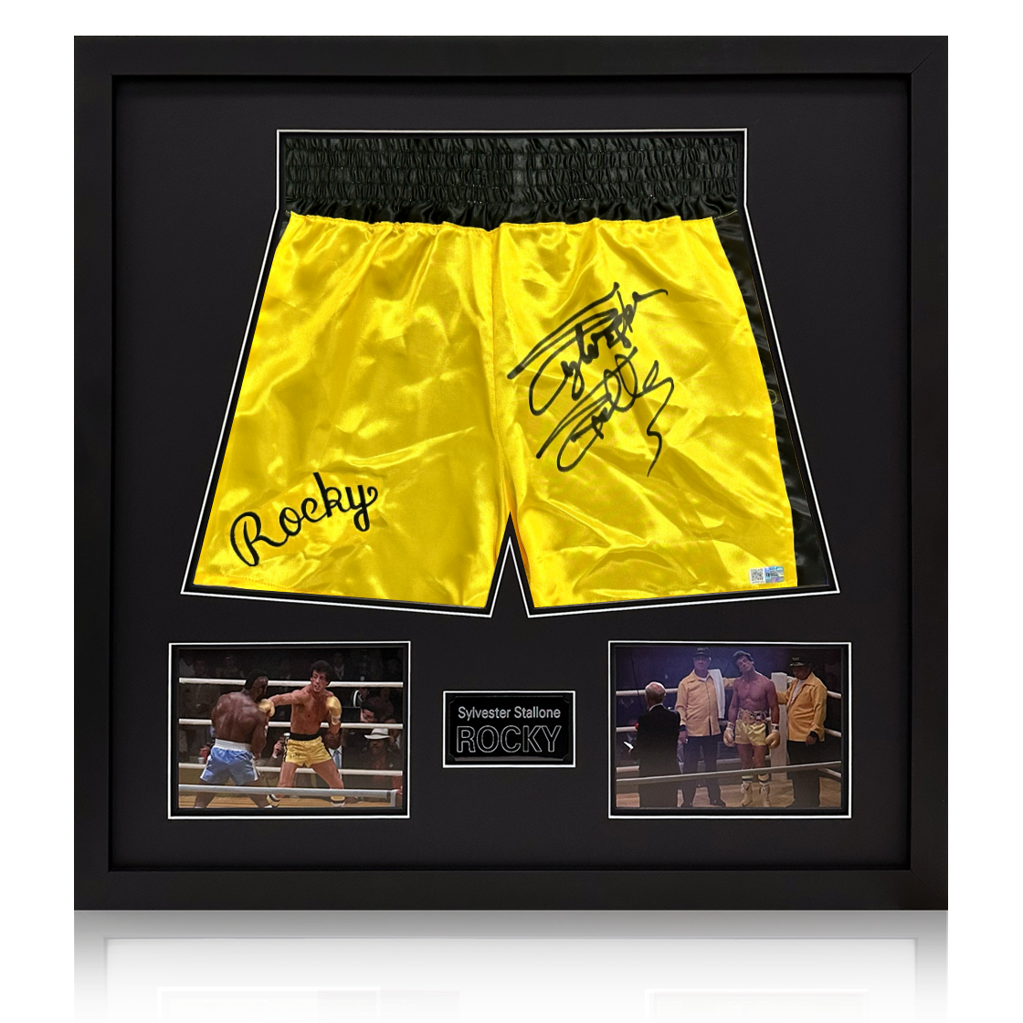 Sylvester Stallone Signed Rocky 3 Shorts Elite Frame (Online Authentics)