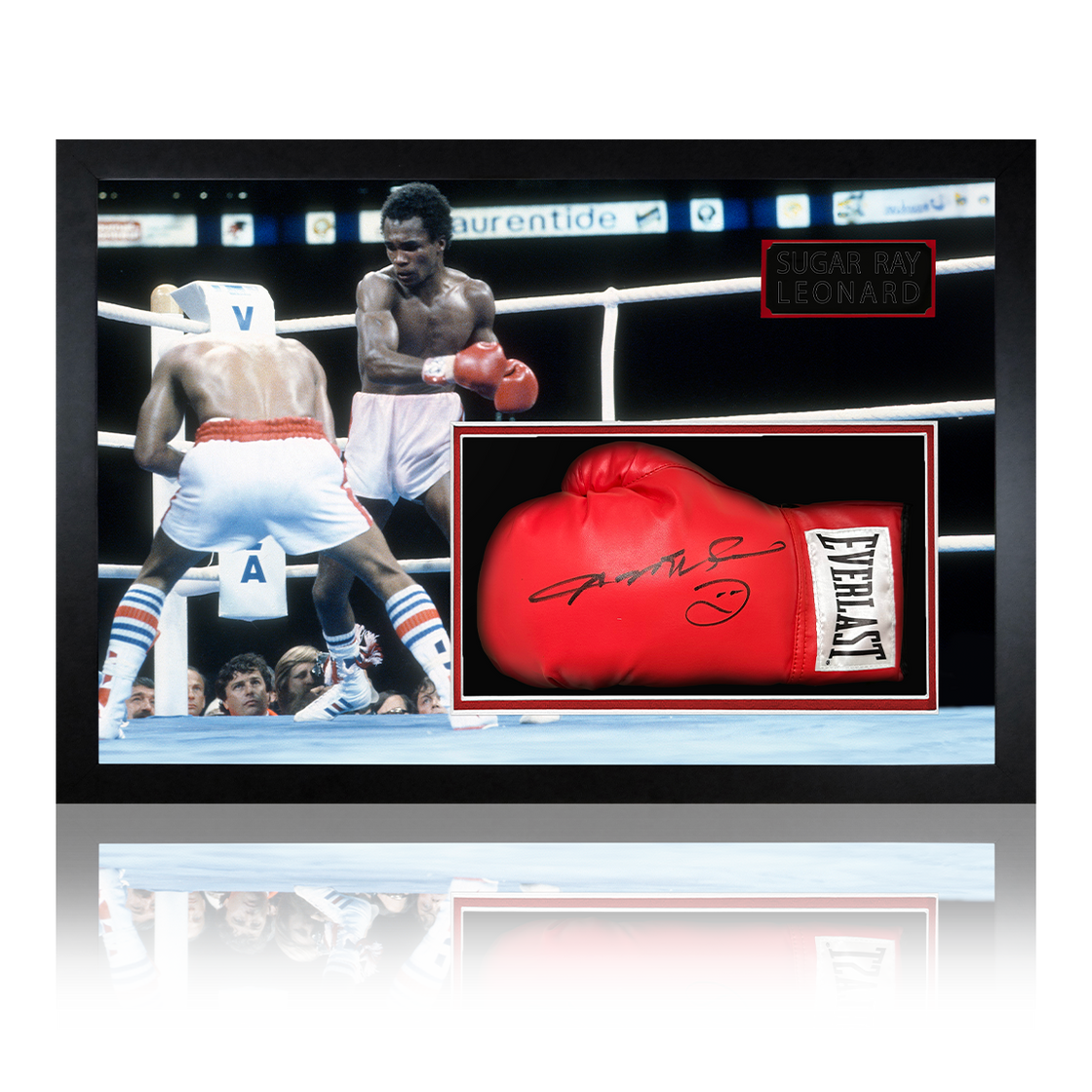 Sugar Ray Leonard Signed Glove Iconic Frame