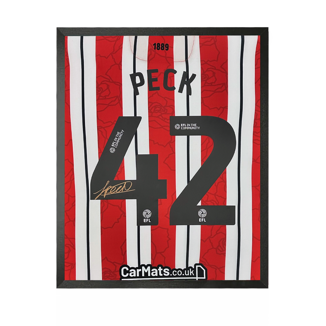 Sydie Peck Signed Sheffield United 24/25 Shirt Compact Frame