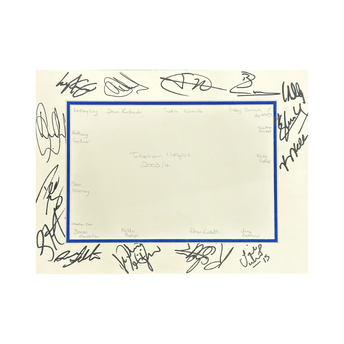 Tottenham Hotspur 03/04 Mounted Signed By 14 #1