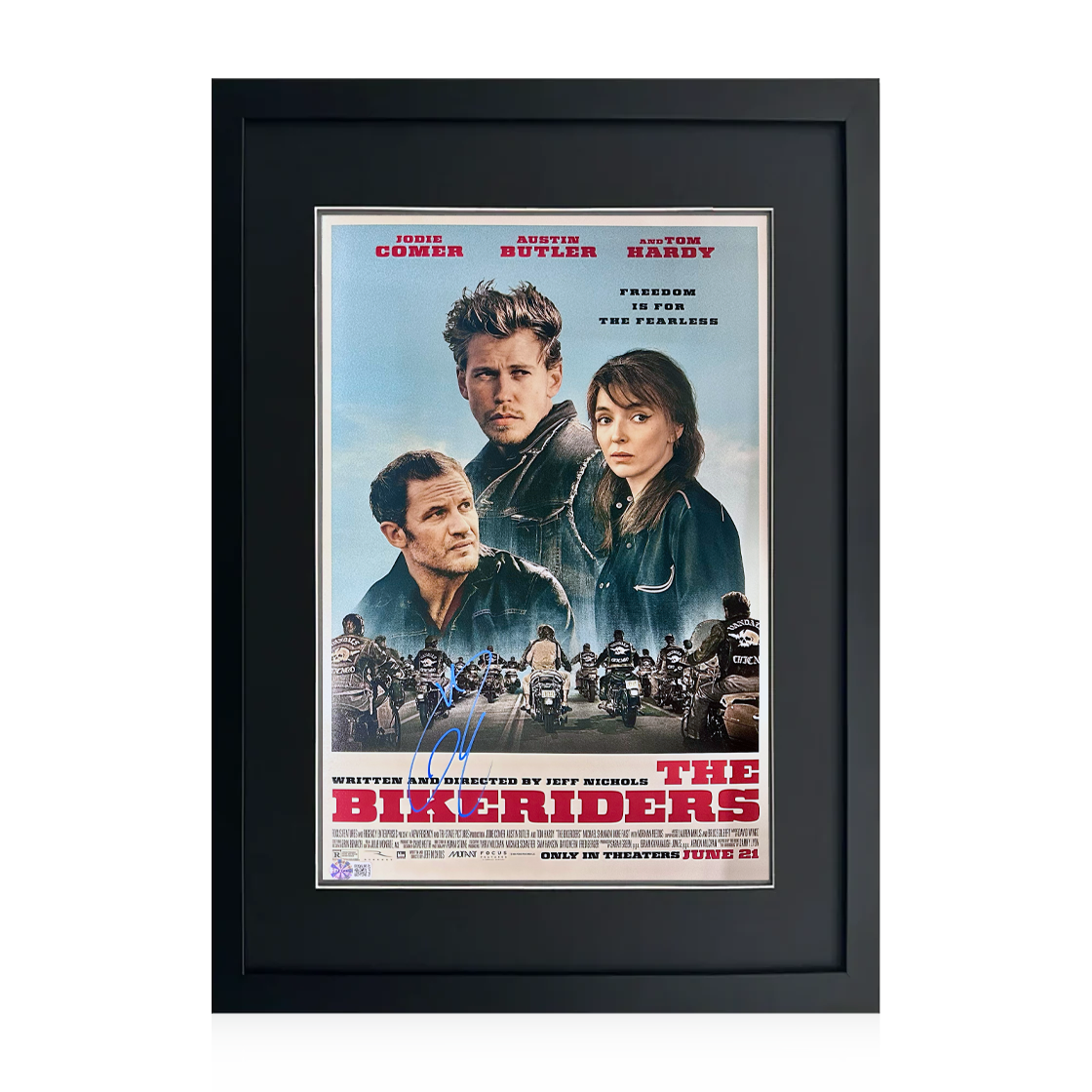 Tom Hardy Signed The Bikeriders 18x12 Image Compact Frame (AFTAL Authenticated)