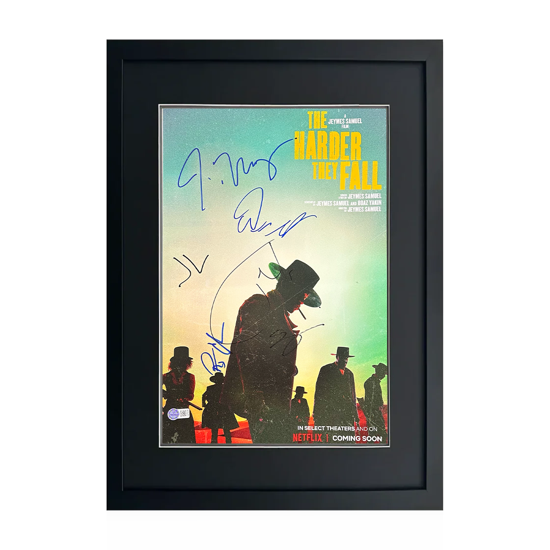 The Harder They Fall Cast Signed 18x12 Image Compact Frame (AFTAL Authenticated)