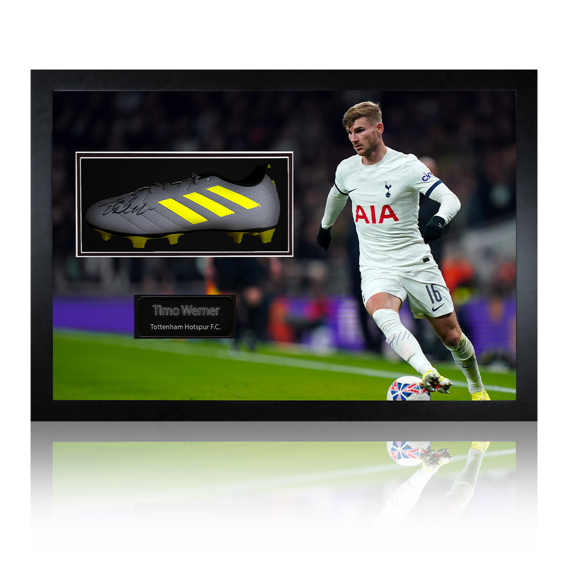 Timo Werner Signed Tottenham Hotspur Boot Iconic Frame