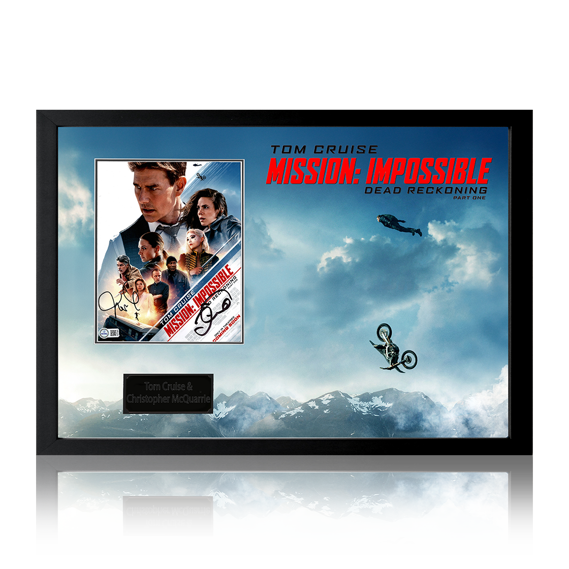 Tom Cruise & Christopher McQuarrie Signed Mission: Impossible – Dead Reckoning Part One Image Iconic Frame (AFTAL Authentication)