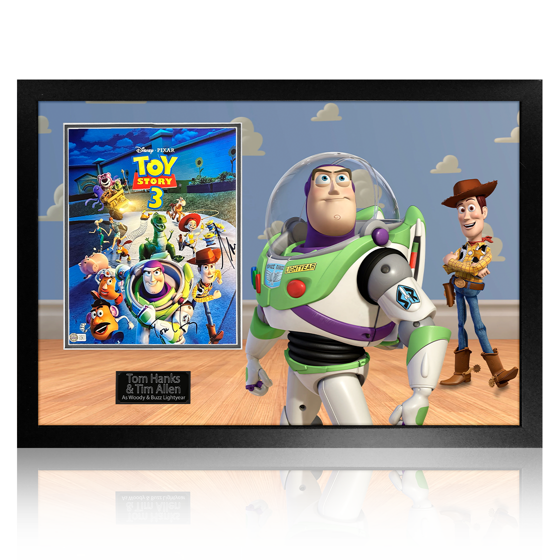 Tom Hanks & Tim Allen Signed Toy Story 3 Image Premium Frame (AFTAL Authenticated)