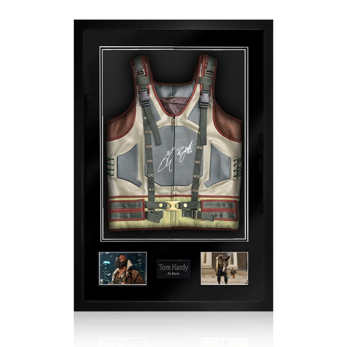 Tom Hardy Signed The Dark Knight Rises Vest Inscribed "Bane" Premium Frame (Beckett)