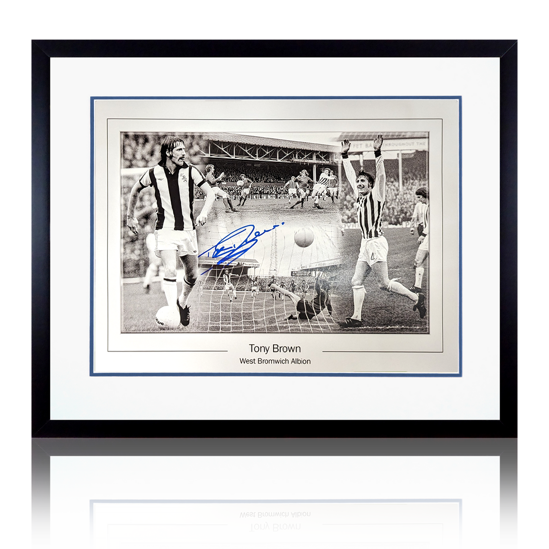 Tony Brown Signed West Bromwich Albion Deluxe Mount Display