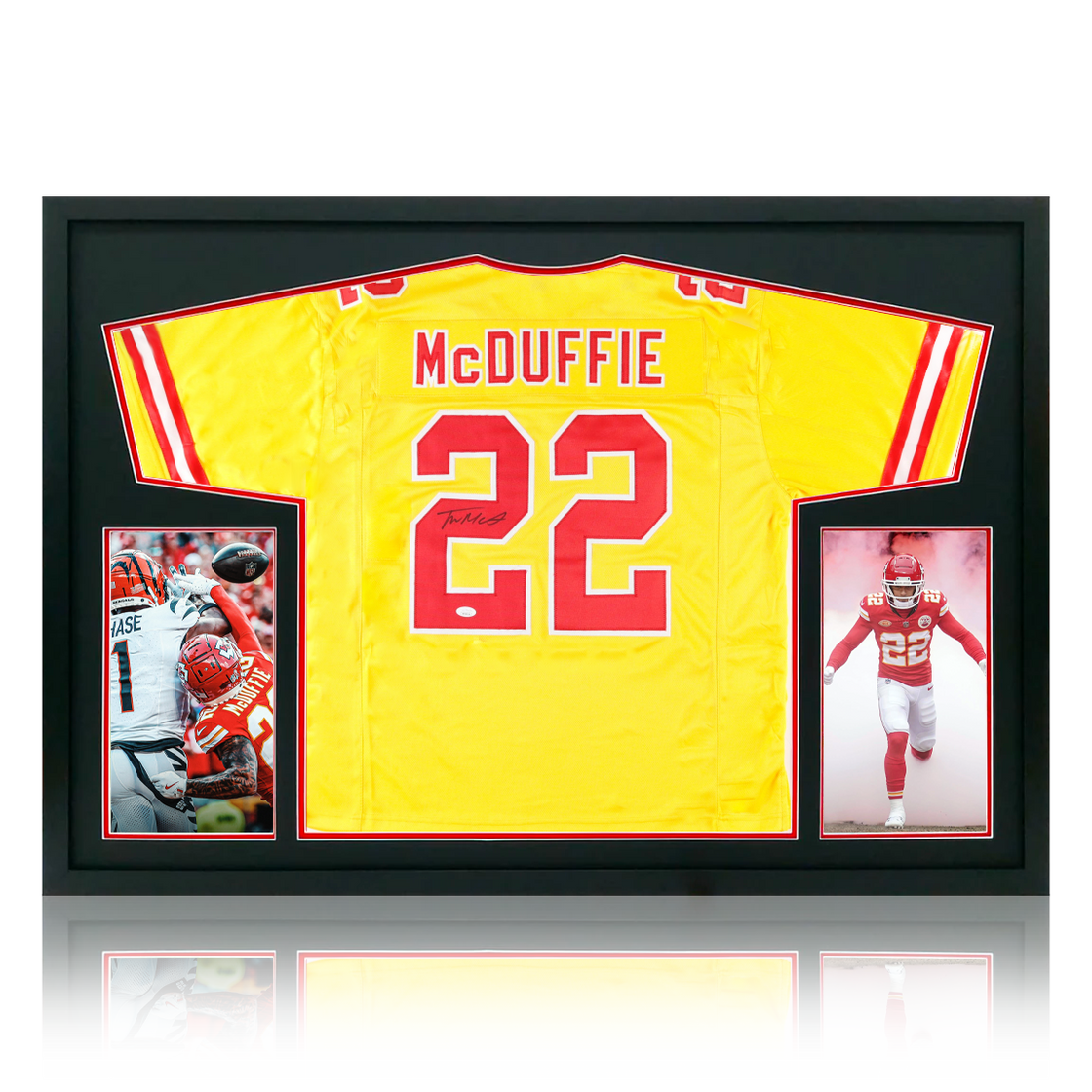 Trent McDuffie Signed Kansas City Chiefs Jersey Display (JSA)