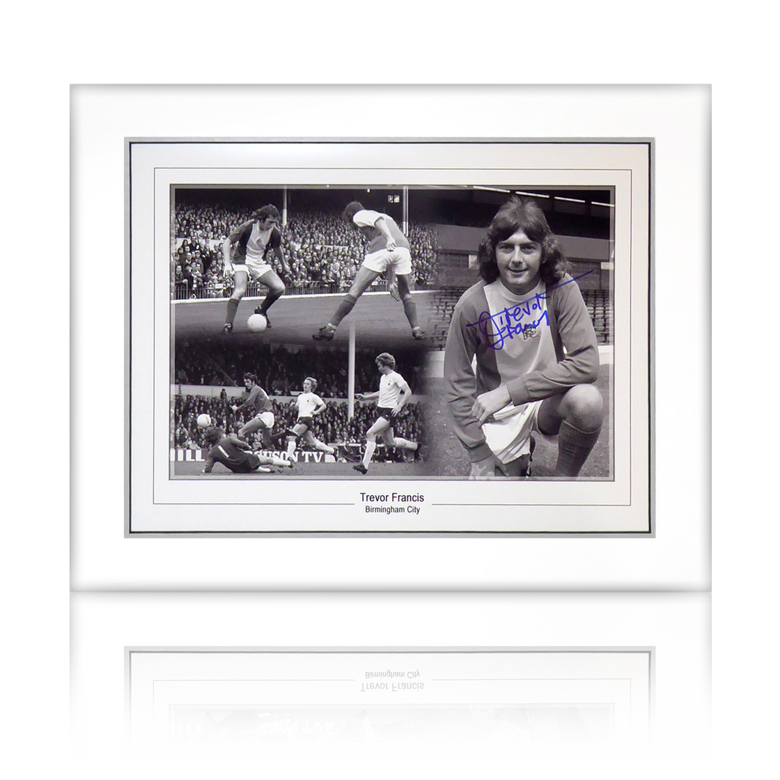 Trevor Francis Signed Birmingham City Montage Deluxe Mount Display