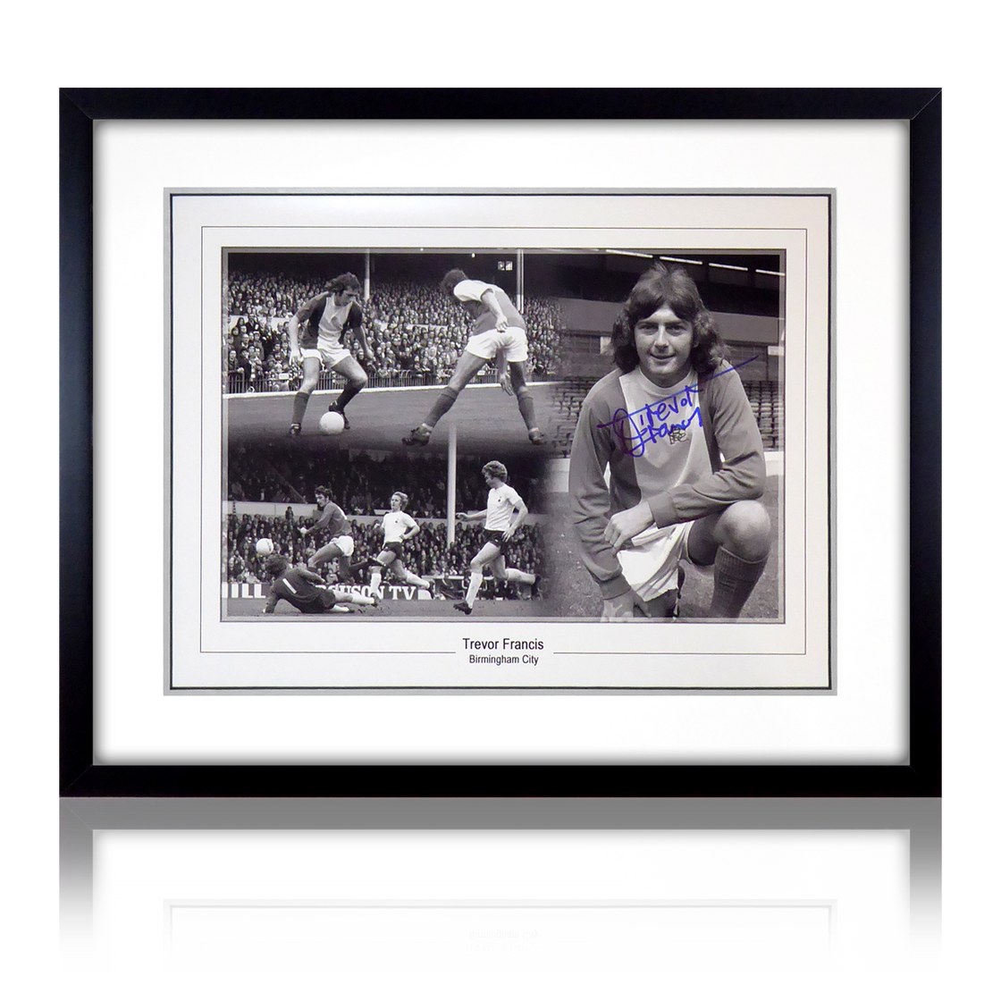 Trevor Francis Signed Birmingham City Montage Deluxe Mount Display