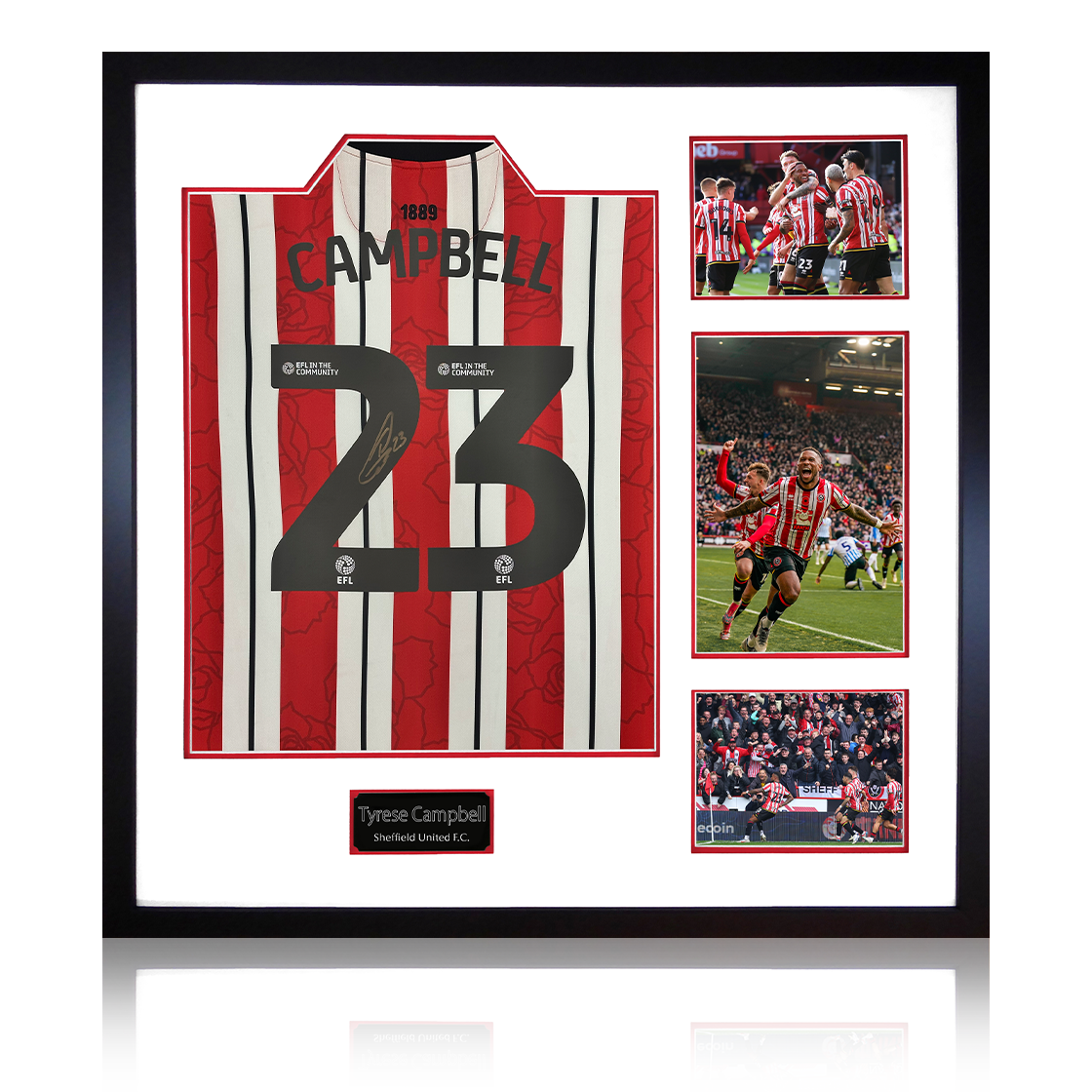 Tyrese Campbell Signed Sheffield United 24/25 Shirt Elite Frame