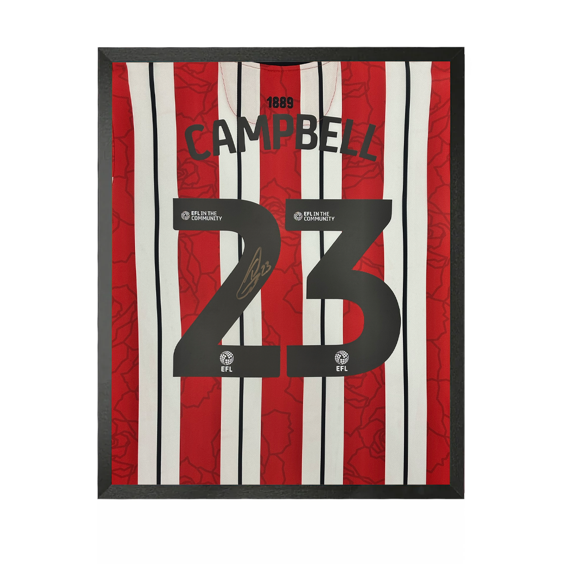 Tyrese Campbell Signed Sheffield United 24/25 Shirt Compact Frame