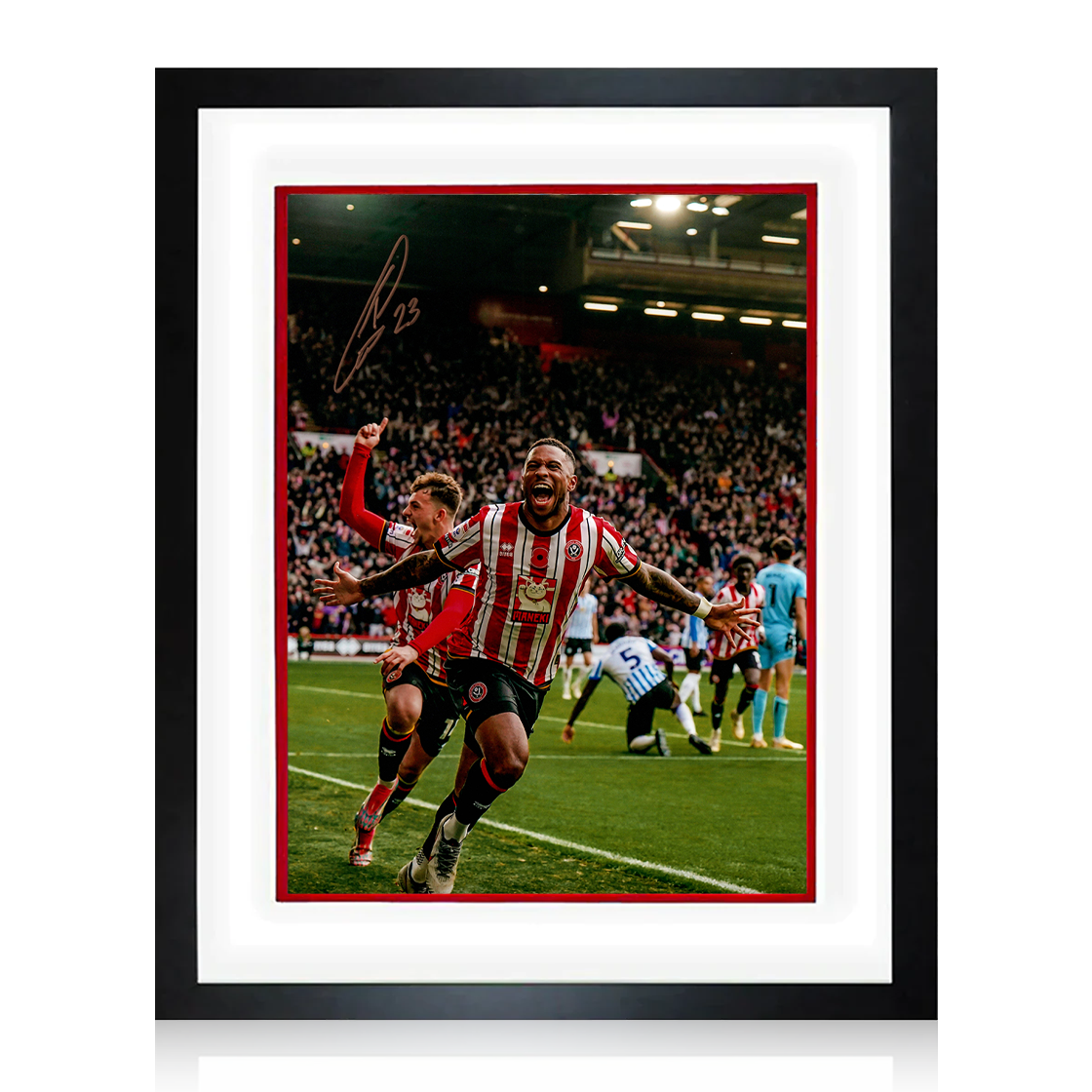 Tyrese Campbell Signed Sheffield United Deluxe Mount Frame