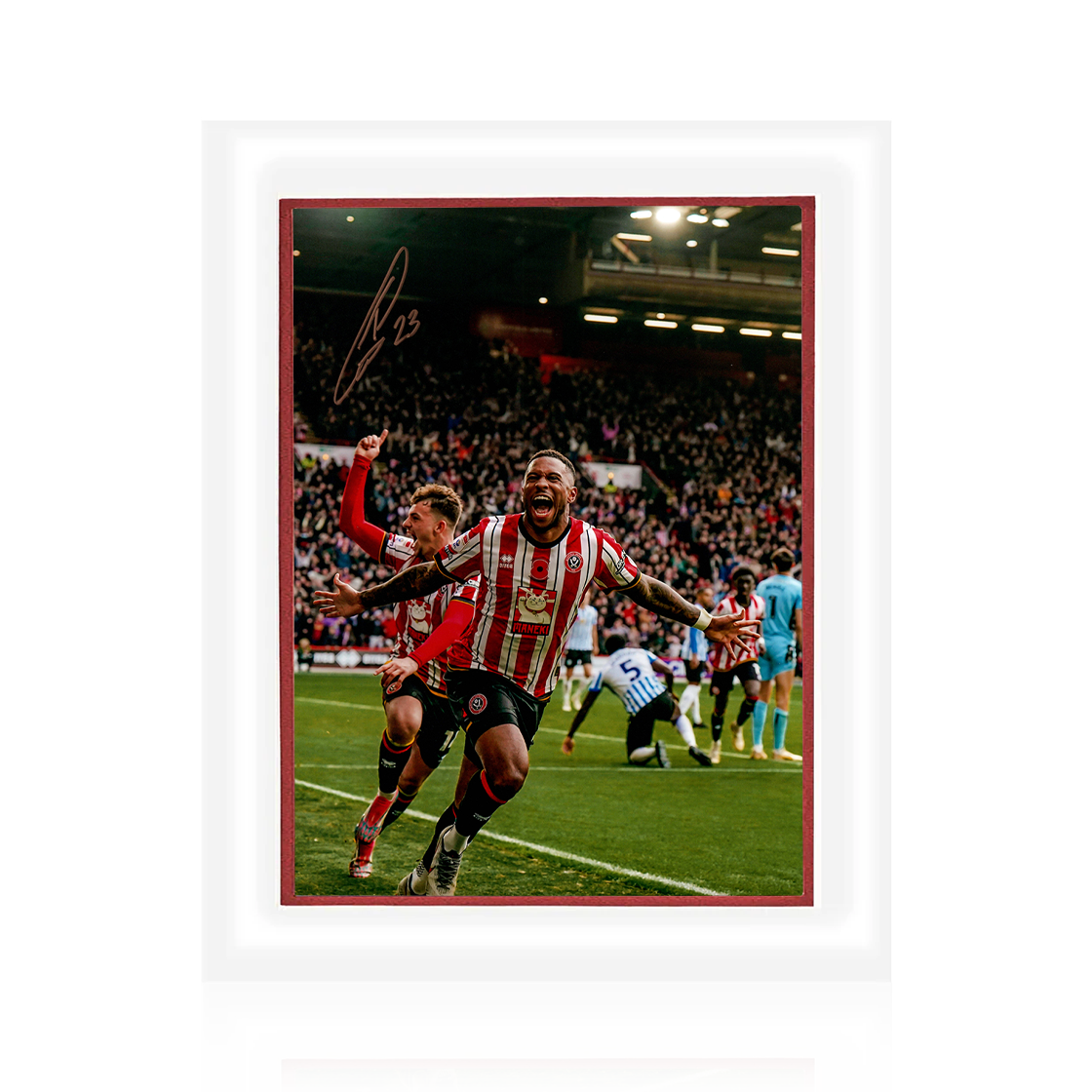 Tyrese Campbell Signed Sheffield United Deluxe Mount