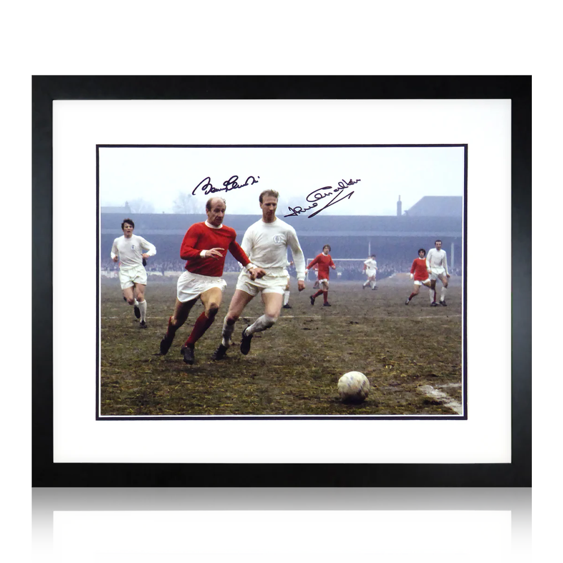 Bobby & Jack Charlton Signed Deluxe Mount Frame