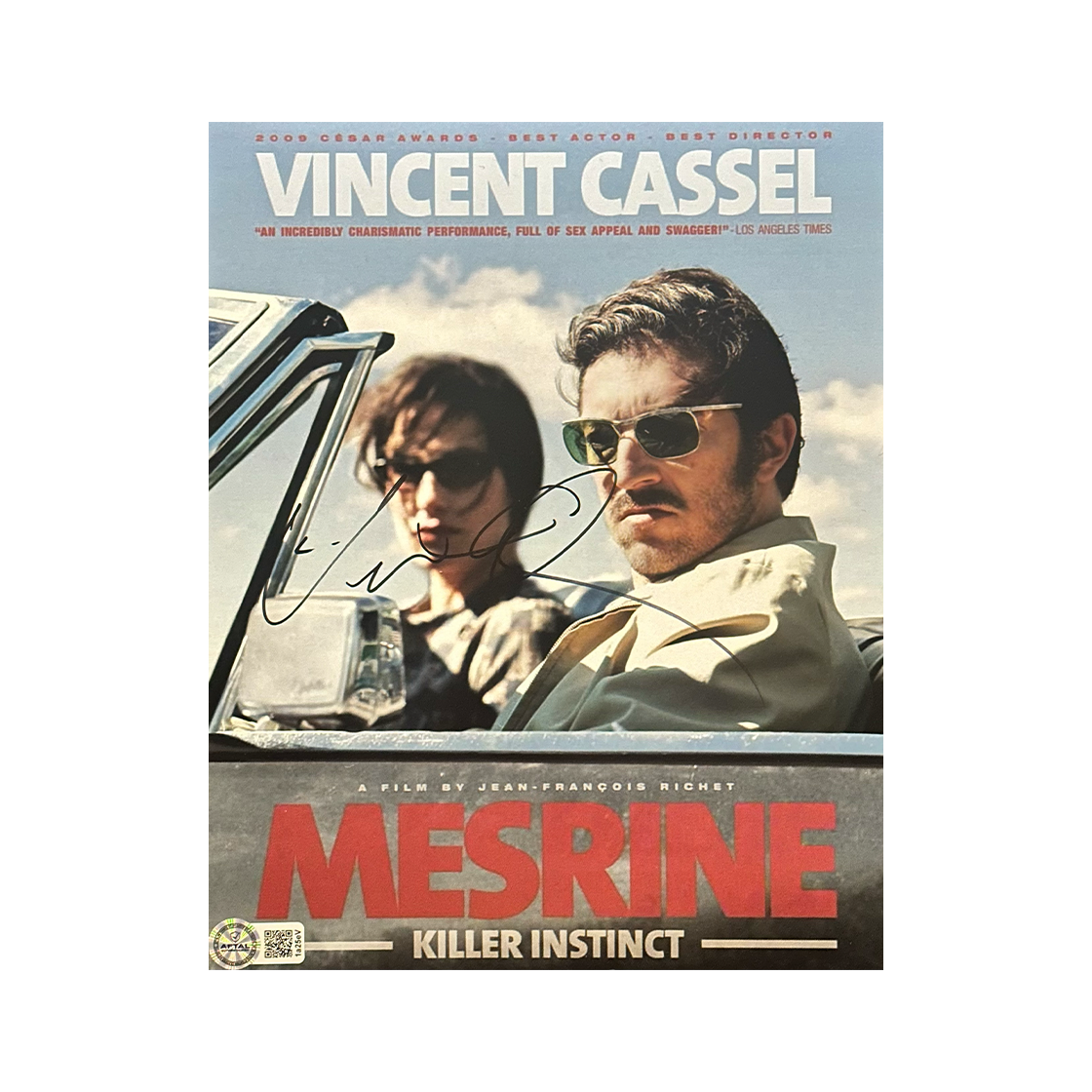 Vincent Cassel Signed Mesrine 10x8 Image (AFTAL Authenticated)