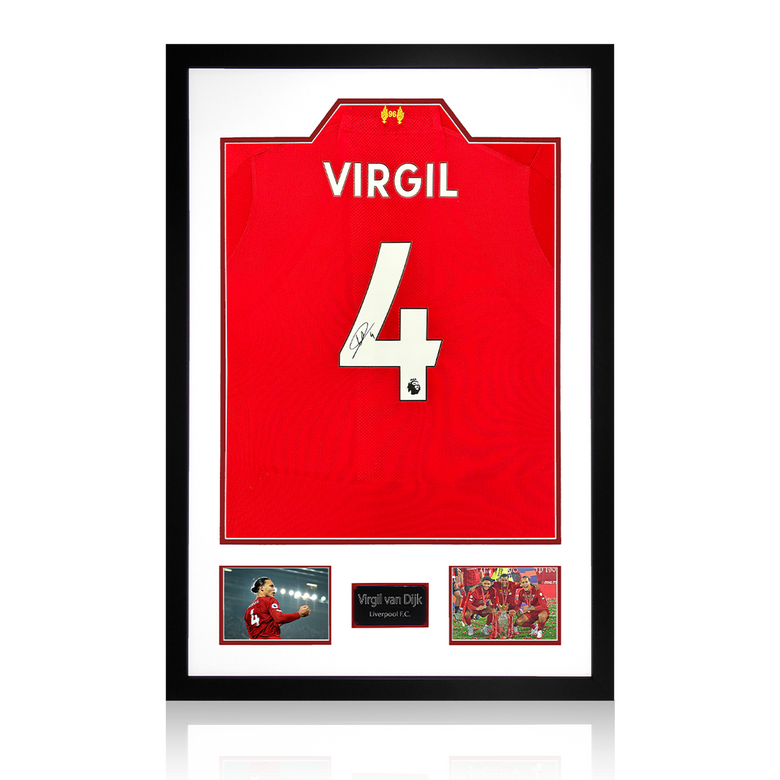 Virgil van Dijk Signed Liverpool Shirt Premium Frame