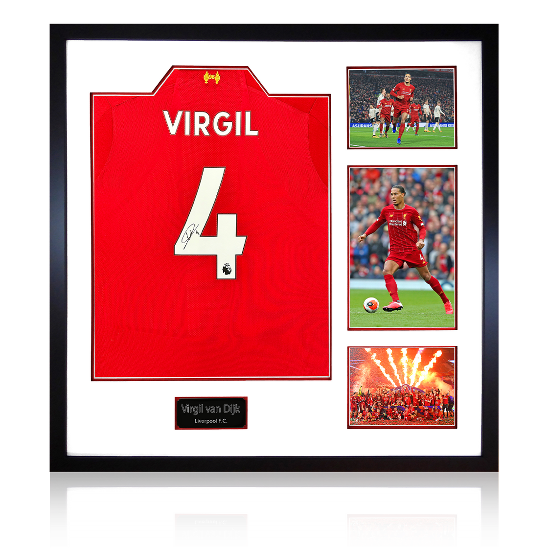 Virgil van Dijk Signed Liverpool Shirt Elite Frame