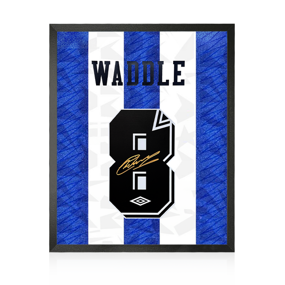 Chris Waddle Signed Sheffield Wednesday Shirt Compact Display