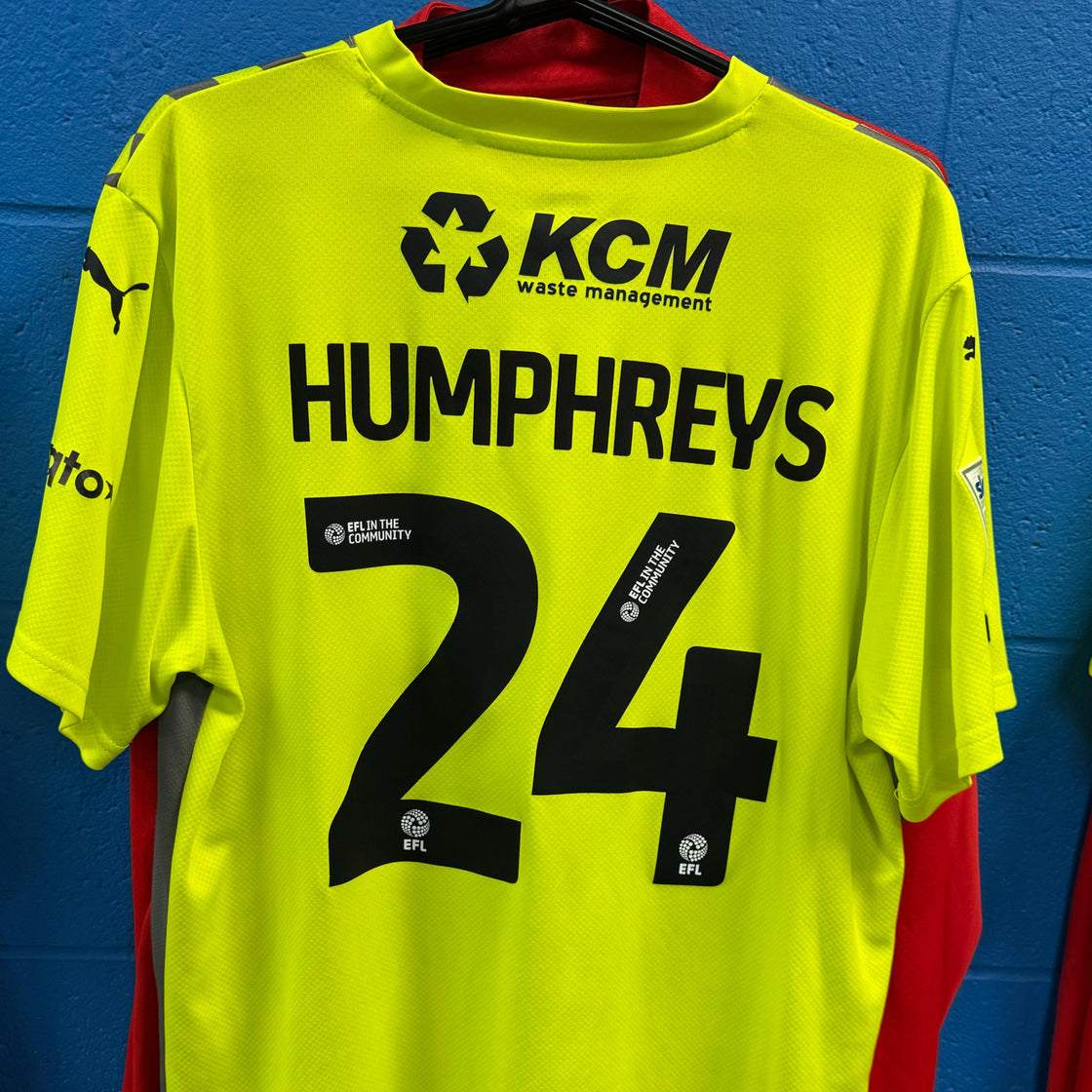 Cameron Humphreys Match-Worn & Signed Rotherham United v Bristol Rovers Shirt