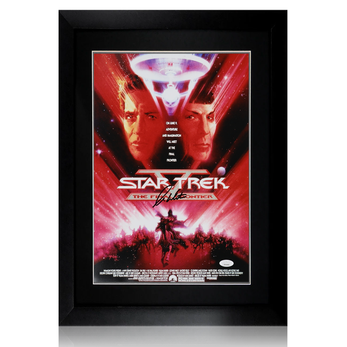 William Shatner Signed Star Trek: The Final Frontier Deluxe Mount Frame