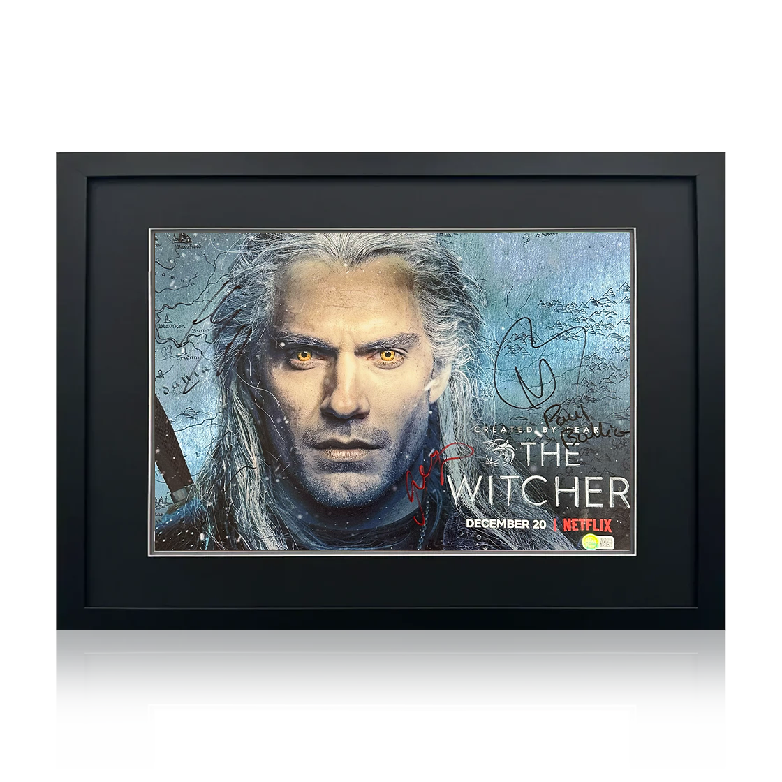 The Witcher Cast Signed 18x12 Image Compact Frame (AFTAL Authenticated)