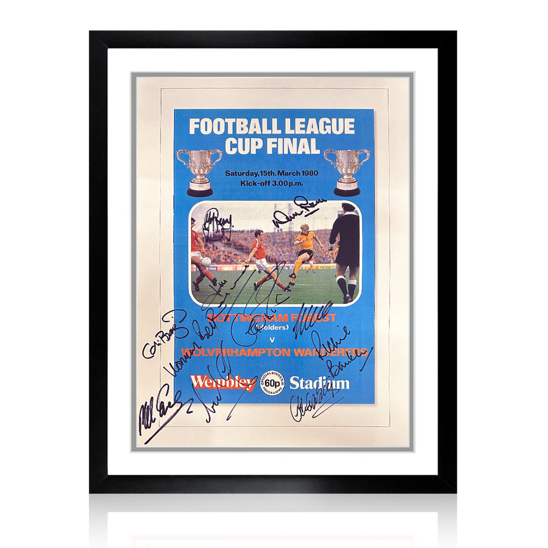 Wolverhampton Wanderers 80's Squad Signed By 11 Deluxe Mount Display