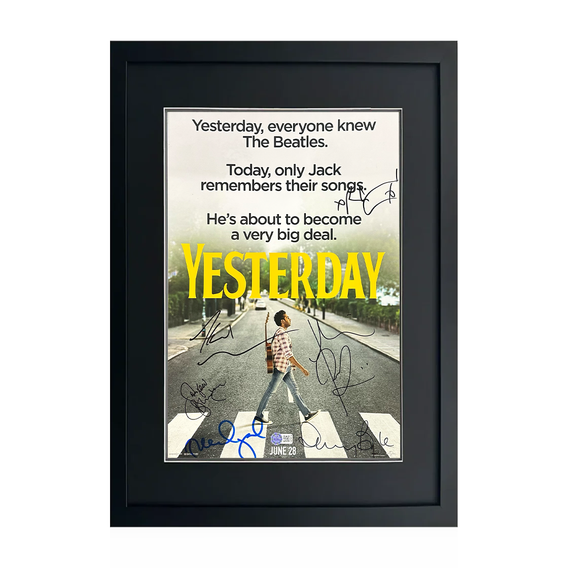 Yesterday Cast Signed 18x12 Image Compact Frame (AFTAL Authenticated)