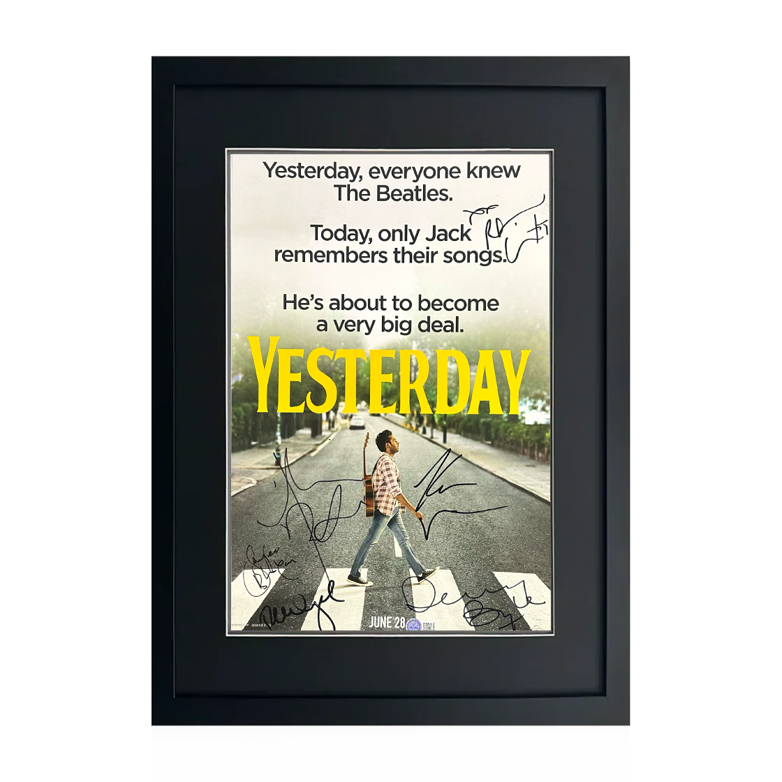 Yesterday Cast Signed 18x12 Image Compact Frame (AFTAL Authenticated)