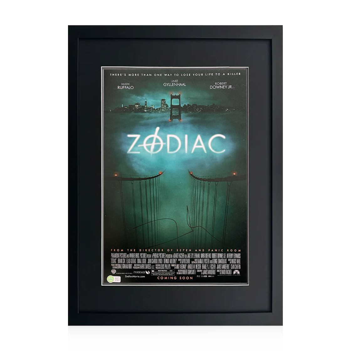 David Fincher Signed Zodiac 18x12 Image Compact Frame (AFTAL Authenticated)