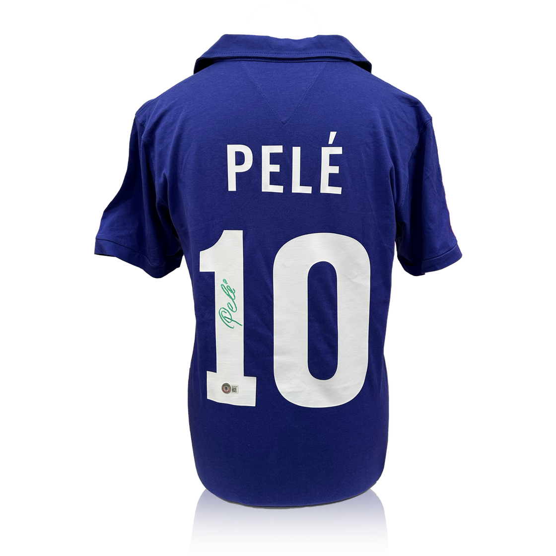 Pele Back Signed Brazil Away Shirt (Beckett)