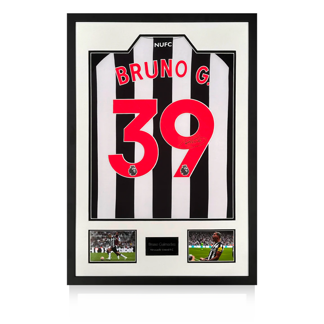 Bruno Guimarães Signed Newcastle United 23-24 Shirt Premium Frame