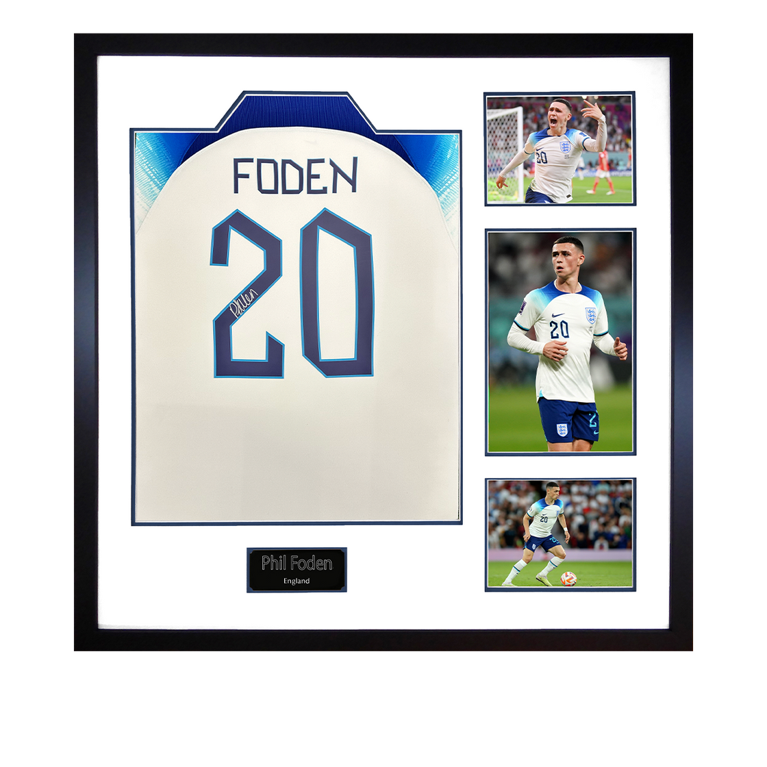 Phil Foden Signed England Shirt Elite Frame