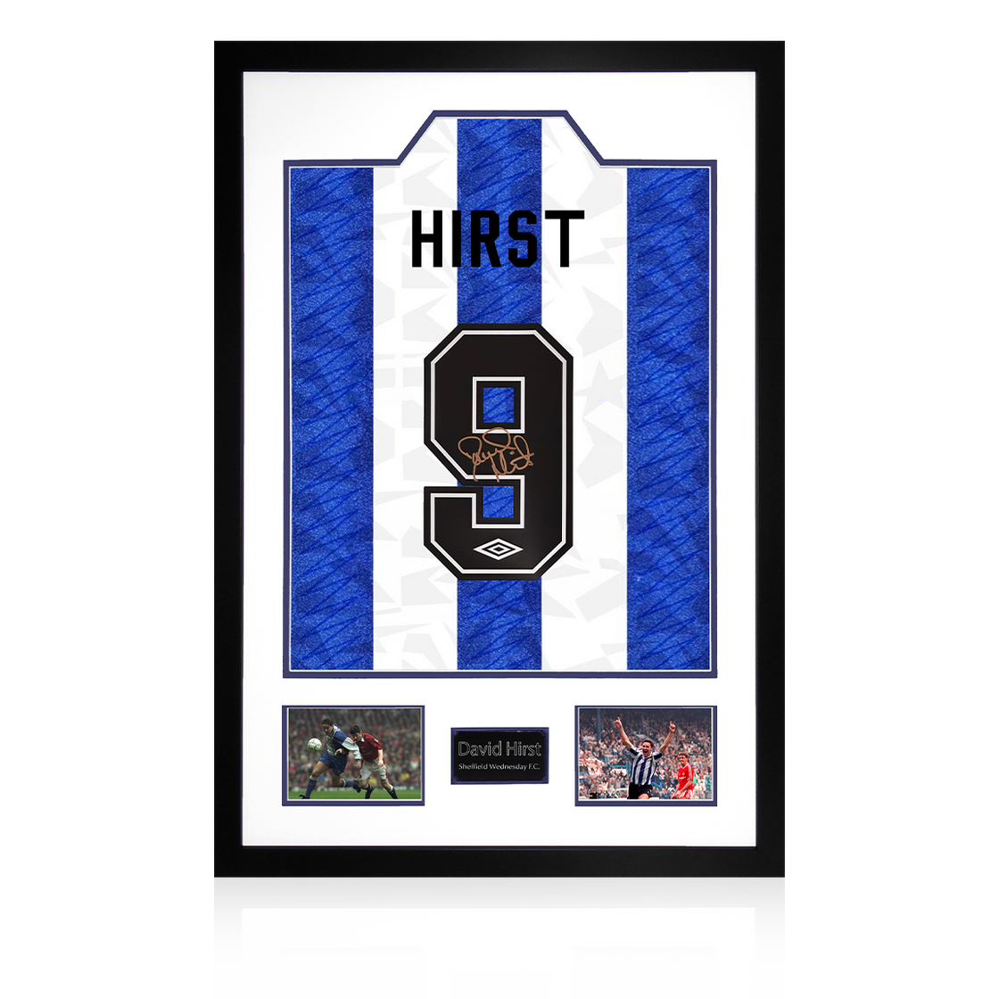 David Hirst Signed Sheffield Wednesday Shirt Premium Frame