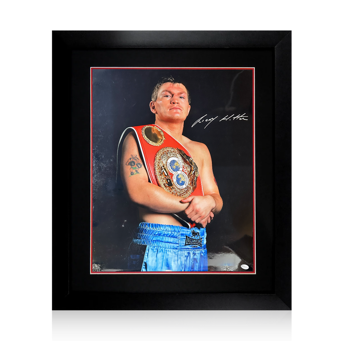 Ricky Hatton Signed Deluxe Mount Display